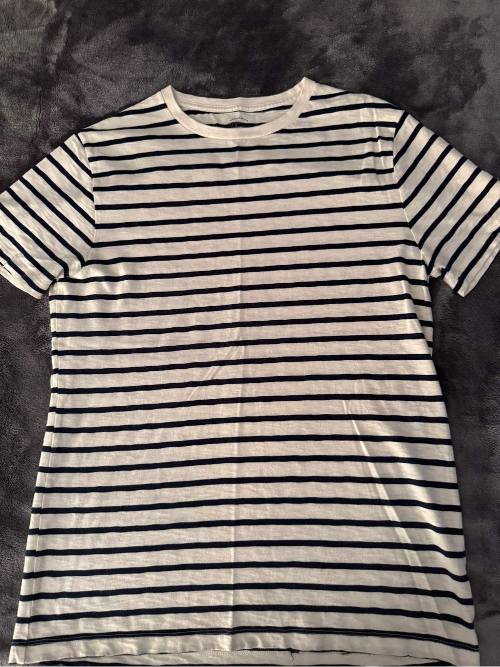 J. Crew White Tee with Black Horizontal Stripes